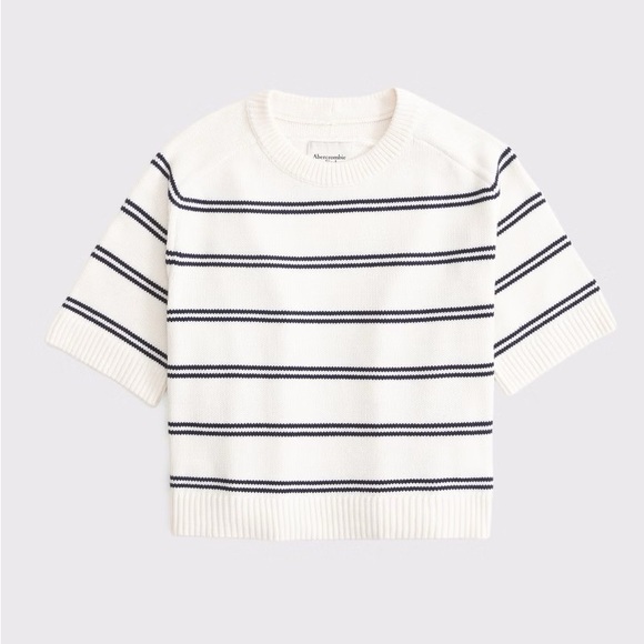 Abercrombie & Fitch Sweaters - Abercrombie & Fitch striped sweater elbow pull-over small white blue